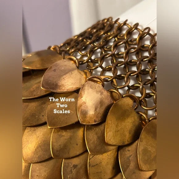 Rare Handmade Bronze Dragon Scales Chainmail Mantle Capulet Game Of Thrones - Picture 7 of 8